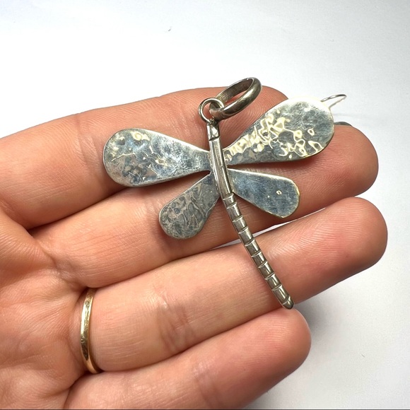 Super Pretty Dragonfly Earrings and Pendant Set Sterling Silver - Picture 5 of 7